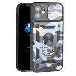 For iPhone 12 Sliding Camera Cover Design Camouflage Series TPU+PC Protective Case(Baby Blue)