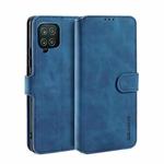 For Samsung Galaxy A22 4G DG.MING Retro Oil Side Horizontal Flip Leather Case with Holder & Card Slots & Wallet(Blue)