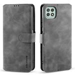 For Samsung Galaxy A22 5G DG.MING Retro Oil Side Horizontal Flip Leather Case with Holder & Card Slots & Wallet(Grey)