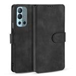 For OnePlus 9R DG.MING Retro Oil Side Horizontal Flip Leather Case with Holder & Card Slots & Wallet(Black)