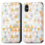 For iPhone X / XS Colorful Magnetic Horizontal Flip PU Leather Case with Holder & Card Slot & Wallet(Rhombus)