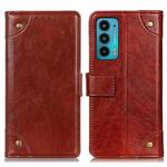 For Motorola Edge 20 Copper Buckle Nappa Texture Horizontal Flip Leather Case with Holder & Card Slots & Wallet(Brown)