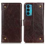 For Motorola Edge 20 Copper Buckle Nappa Texture Horizontal Flip Leather Case with Holder & Card Slots & Wallet(Coffee)