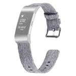 For FITBIT Charge 2 Smart Watch Canvas Wrist Strap Watchband, Size:L(Light Grey)