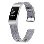 For FITBIT Charge 2 Smart Watch Canvas Watch Band, Size:S(Light Grey)