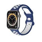 Two-color 8-buckle Silicone Watch Band For Apple Watch Series 8&7 41mm / SE 2&6&SE&5&4 40mm / 3&2&1 38mm(Blue White)