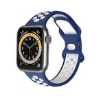 Two-color 8-buckle Silicone Watch Band For Apple Watch Series 8&7 45mm / SE 2&6&SE&5&4 44mm / 3&2&1 42mm(Blue White)