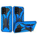 For OPPO A74 4G Shockproof TPU + PC Protective Case with Holder(Blue)