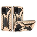 For OPPO Realme 8 5G Shockproof TPU + PC Protective Case with Holder(Gold)