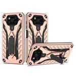 For Xiaomi Poco X3 / X3 NFC / X3 Pro Shockproof TPU + PC Protective Case with Holder(Rose Gold)