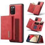 For Samsung Galaxy A02s DG.MING M1 Series 3-Fold Multi Card Wallet  Back Cover Shockproof Case with Holder Function(Red)