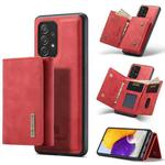 For Samsung Galaxy A72 5G / 4G DG.MING M1 Series 3-Fold Multi Card Wallet  Back Cover Shockproof Case with Holder Function(Red)