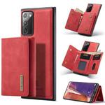 For Samsung Galaxy Note20 DG.MING M1 Series 3-Fold Multi Card Wallet  Back Cover Shockproof Case with Holder Function(Red)