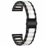 For Samsung Smart Watch 22mm Three-beads Steel + Resin Watch Band(Black White)