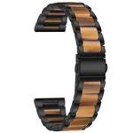 For Samsung Smart Watch 22mm Three-beads Steel + Resin Watch Band(Black Gold)