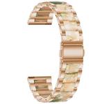 For Samsung Smart Watch 22mm Three-beads Steel + Resin Watch Band(Rose Gold Pink Green)