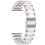 For Samsung Smart Watch 22mm Three-beads Steel + Resin Watch Band(Silver White)