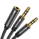 JOYROOM SY-A05 Headphone Male to 2-female Y-splitter Nylon Braid Audio Cable, Length: 0.2m