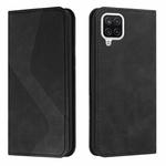 For Samsung Galaxy A22 4G Skin Feel Magnetic S-type Solid Color Horizontal Flip Leather Case with Holder & Card Slot & Wallet(Black)