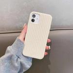 For iPhone 11 Herringbone Texture Silicone Protective Case (White)