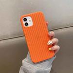 For iPhone 12 Herringbone Texture Silicone Protective Case(Orange)