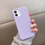 For iPhone 12 Herringbone Texture Silicone Protective Case(Light Purple)