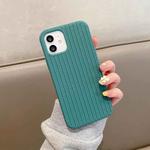 For iPhone 12 Pro Herringbone Texture Silicone Protective Case(Pine Green)