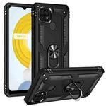For OPPO Realme C21 Shockproof TPU + PC Protective Case with 360 Degree Rotating Holder(Black)
