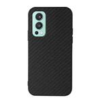For OnePlus Nord 2 5G Carbon Fiber Skin PU + PC + TPU Shockprof Protective Case(Black)