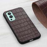 For OnePlus Nord 2 5G Crocodile Texture Leather Protective Case(Brown)