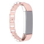 For Fitbit Alta HR Smart Watch Three Strains Stainless Steel Watch Band(Rose Gold)