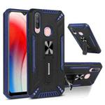 For vivo Y17 War-god Armor TPU + PC Shockproof Magnetic Protective Case with Folding Holder(Blue + Black)