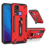 For vivo Y50 War-god Armor TPU + PC Shockproof Magnetic Protective Case with Folding Holder(Red)