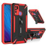 For vivo Y50 War-god Armor TPU + PC Shockproof Magnetic Protective Case with Folding Holder(Red+ Black)