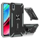 For vivo Y93 War-god Armor TPU + PC Shockproof Magnetic Protective Case with Folding Holder(Grey + Black)