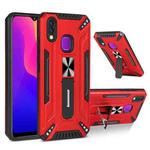For vivo Y95 War-god Armor TPU + PC Shockproof Magnetic Protective Case with Folding Holder(Red)