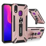 For vivo Y95 War-god Armor TPU + PC Shockproof Magnetic Protective Case with Folding Holder(Rose Gold)