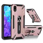 For Huawei Y5 2019 War-god Armor TPU + PC Shockproof Magnetic Protective Case with Folding Holder(Rose Gold)