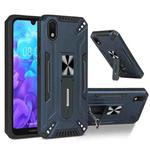 For Huawei Y5 2019 War-god Armor TPU + PC Shockproof Magnetic Protective Case with Folding Holder(Blue)