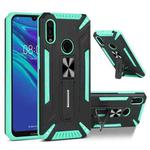 For Huawei Y6 2019 War-god Armor TPU + PC Shockproof Magnetic Protective Case with Folding Holder(Green + Black)