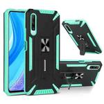 For Huawei Y9s War-god Armor TPU + PC Shockproof Magnetic Protective Case with Folding Holder(Green + Black)