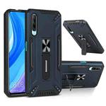 For Huawei Y9s War-god Armor TPU + PC Shockproof Magnetic Protective Case with Folding Holder(Blue)
