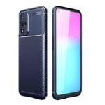 For OPPO A93s 5G Carbon Fiber Texture Shockproof TPU Case(Blue)