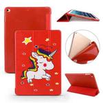 For iPad 10.2 Colored Pattern Horizontal Flip PU Leather Case, with Three-folding Holder & Honeycomb TPU Cover(Unicorn)