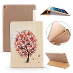 For iPad 10.2 Colored Pattern Horizontal Flip PU Leather Case, with Three-folding Holder & Honeycomb TPU Cover(Maple)