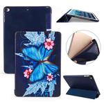 For iPad 10.2 Colored Pattern Horizontal Flip PU Leather Case, with Three-folding Holder & Honeycomb TPU Cover(Butterflies)