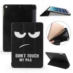 For iPad 10.2 Colored Pattern Horizontal Flip PU Leather Case, with Three-folding Holder & Honeycomb TPU Cover(Angry Expression)