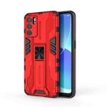 For OPPO Reno6 Pro 5G Supersonic PC + TPU Shock-proof Protective Case with Holder(Red)