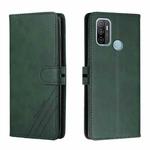 For OPPO A53 / A53s Stitching Style 2-Color Cow Texture Horizontal Flip PU Leather Case with Holder & Card Slot & Lanyard(Green)