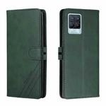 For Realme 8 / 8 Pro Stitching Style 2-Color Cow Texture Horizontal Flip PU Leather Case with Holder & Card Slot & Lanyard(Green)
